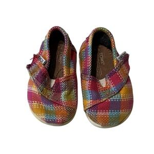 Toms Toddler Shoes Rainbow Plaid Size T4